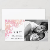 311-Le Plush Fleur - Black et White Save the Date (Voorkant / Achterkant)
