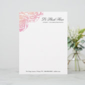 311-Le Plush Fleur - Creamy Pink Letterhead Briefhoofd Ontwerp (Staand voorkant)