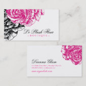 311-Le Plush Fleur - Hot Pink & Black Visitekaartje (Voorkant / Achterkant)