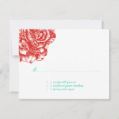 311-Le Plush Fleur - Rouge & Turquoise RSVP (Achterkant)