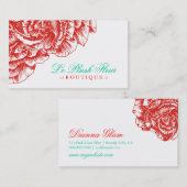 311 Le Plush Fleur Rouge & Turquoise Visitekaartje (Voorkant / Achterkant)