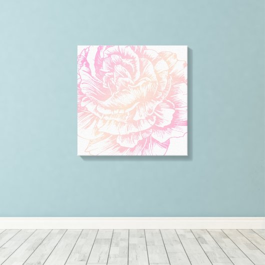 311 Le Plush Fleur Roze Canvas Afdruk (Insitu (Houten vloer))