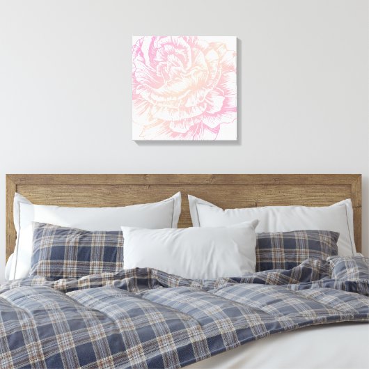 311 Le Plush Fleur Roze Canvas Afdruk (Insitu (Slaapkamer))
