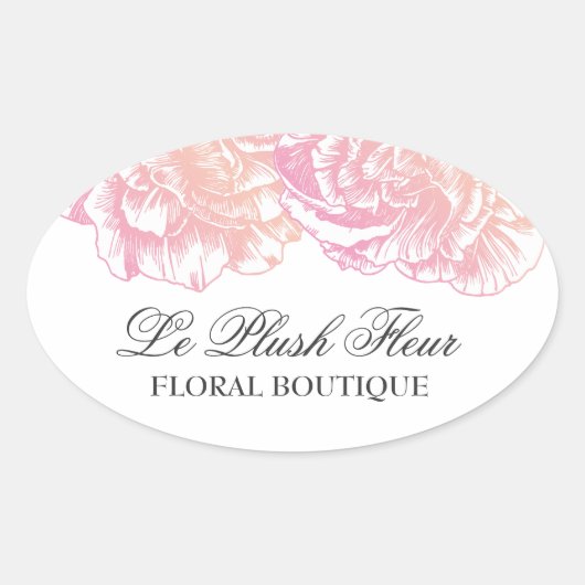 311 Le Plush Fleur Roze Ovale Sticker (Voorkant)