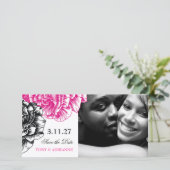 311-Le Plush Fleur - Roze & Zwarte Save the Date (Staand voorkant)
