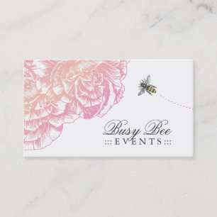 311-Le Plush Fleur with Bee - Creamy Pink Visitekaartje