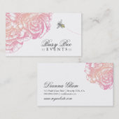 311-Le Plush Fleur with Bee - Creamy Pink Visitekaartje (Voorkant / Achterkant)