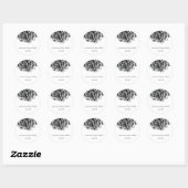 311-Le Plush Fleur - Zwarte en witte Stickers (Vel)