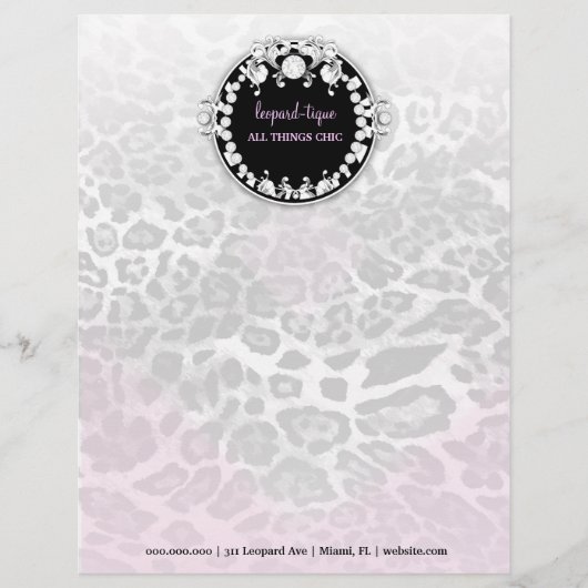311-Leopard-Tique Letterhead Custom Briefhoofd (Voorkant)