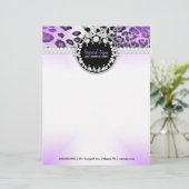 311 Leopard-Tique Paars Letterhead Persoonlijk Briefhoofd (Staand voorkant)