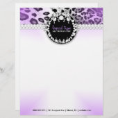 311 Leopard-Tique Paars Letterhead Persoonlijk Briefhoofd (Voorkant / Achterkant)