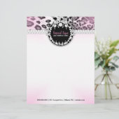 311 Leopard-Tique Pink Fade Letterhead Gepersonaliseerd Briefhoofd (Staand voorkant)