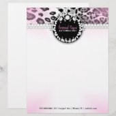 311 Leopard-Tique Pink Fade Letterhead Gepersonaliseerd Briefhoofd (Voorkant / Achterkant)