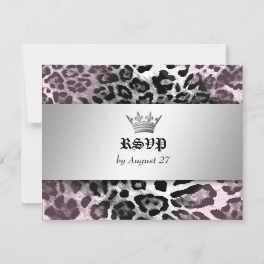 311-Leopard-Tique Queen of Hearts Sweet 16 RSVP (Voorkant)
