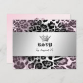 311-Leopard-Tique Queen of Hearts Sweet 16 RSVP (Voorkant / Achterkant)
