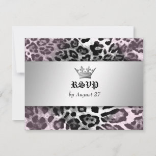 311-Leopard-Tique Queen of Hearts Sweet 16 RSVP Kaartje