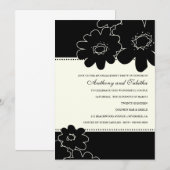 311-Les Fleurs Black Uitnodiging (Voorkant / Achterkant)