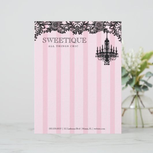 311 Lichtroze strips en luchters luidop Persoonlijk Briefhoofd (Staand voorkant)