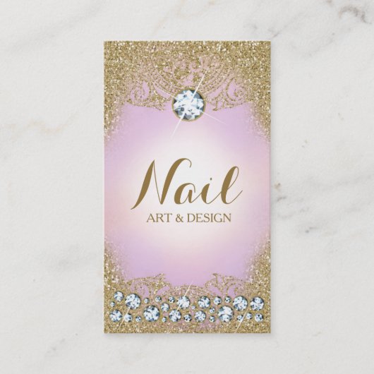 311 Lila Diamond  Glam Gold Glitter Visitekaartje (Voorkant)