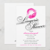 311-Lingerie Shower - Roze Kisses Kaart (Voorkant / Achterkant)