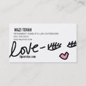 311 Lip-service met opgerold liefdesgeheugen Visitekaartje (Achterkant)