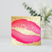 311-Lipstick Kisses | Golden Divine Kaart (Staand voorkant)