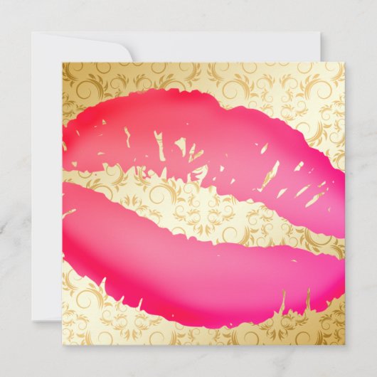 311-Lipstick Kisses | Golden Divine Kaart (Voorkant)