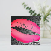 311-Lipstick Kisses | Heup-Zebra Kaart (Staand voorkant)
