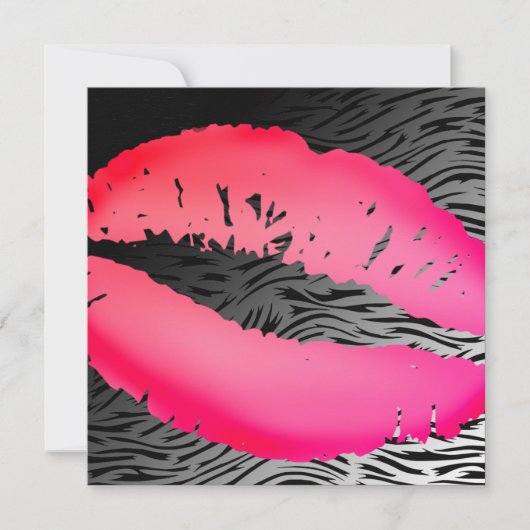 311-Lipstick Kisses | Heup-Zebra Kaart (Voorkant)