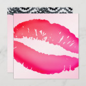 311-Lipstick Kisses | Roze Kaart (Voorkant / Achterkant)