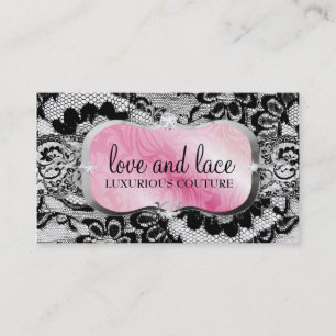 311 Love Lace Pink Platter Metallic Paper Visitekaartje