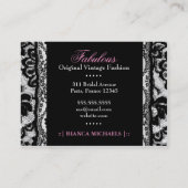 311 Love Lace Pink Platter Metallic Paper Visitekaartje (Achterkant)