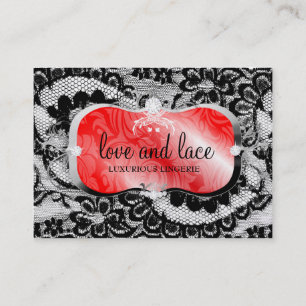 311 Love Lace Red Platter-metallisch papier Visitekaartje