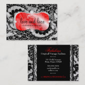 311 Love Lace Red Platter-metallisch papier Visitekaartje (Voorkant / Achterkant)