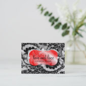 311 Love Lace Red Platter-metallisch papier Visitekaartje (Staand voorkant)