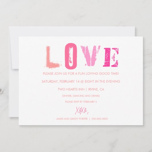 311 Love Valentijn Invitation White Kaart (Voorkant)