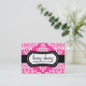 311 Lovey Dovey Damask Afspraakkaart Hot Pink Afsprakenkaartje (Staand voorkant)