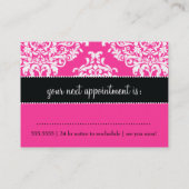 311 Lovey Dovey Damask Afspraakkaart Hot Pink Afsprakenkaartje (Achterkant)
