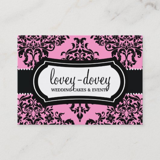 311 Lovey Dovey Damask Appointment Card Afsprakenkaartje (Voorkant)