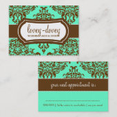 311 Lovey Dovey Damask Appointment Card Mint Choco Afsprakenkaartje (Voorkant / Achterkant)