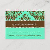 311 Lovey Dovey Damask Appointment Card Mint Choco Afsprakenkaartje (Achterkant)