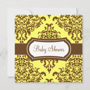 311 Lovey Dovey Damask Baby shower Tropical Banana Kaart