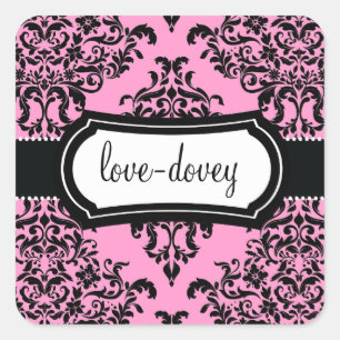 311 Lovey Dovey Damask Sticker roze
