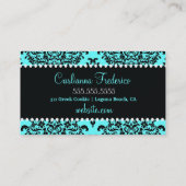 311 Lovey Dovey Damask Turquoise Blue Visitekaartje (Achterkant)