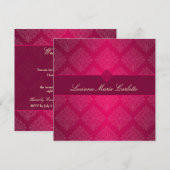 311 Luciana Hot Pink Fade Damask Uitnodiging (Voorkant / Achterkant)