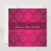 311 Luciana Hot Pink Fade Damask Uitnodiging (Voorkant)