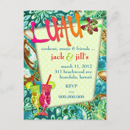 311 LUSCIEUZE LUAU-INVITATIE UITNODIGING BRIEFKAART (Voorkant)