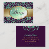 311-Luscious Glow - Blauwgroen in Paars Visitekaartje (Voorkant / Achterkant)