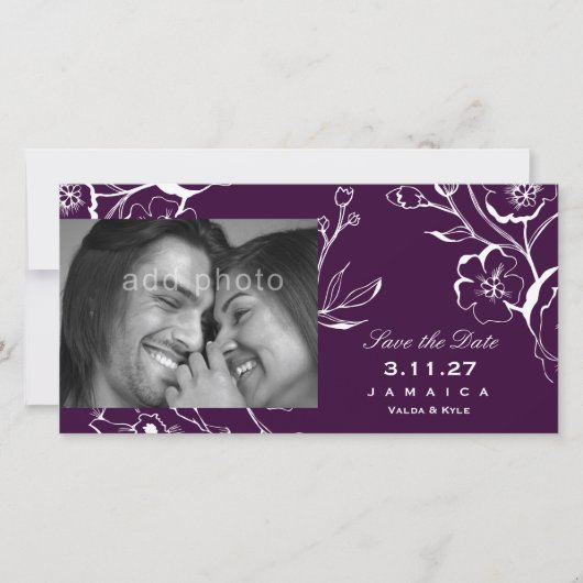 311-Lush Aubergine Paarse Save the Date (Voorkant)