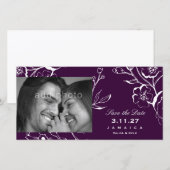311-Lush Aubergine Paarse Save the Date (Voorkant / Achterkant)